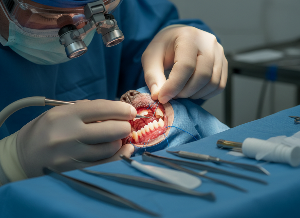 sutura de colgajos mucogingivales